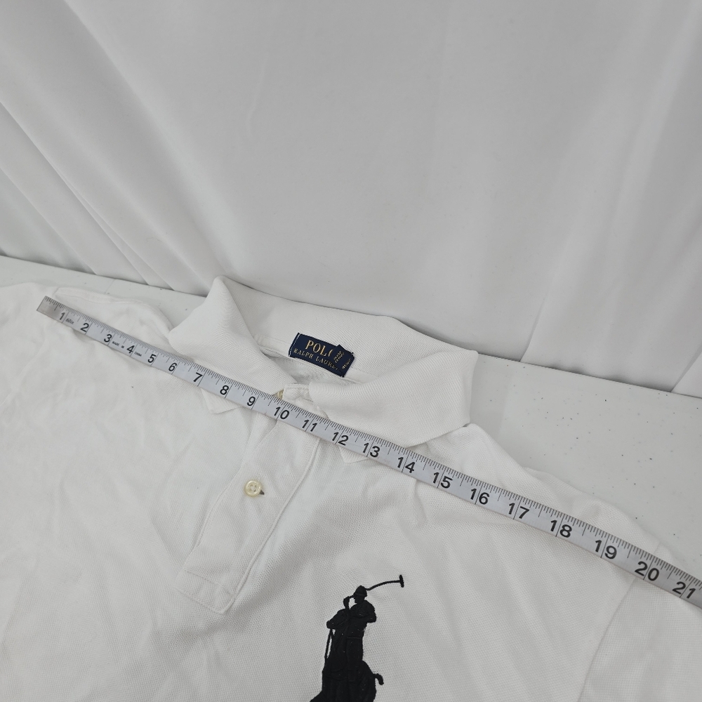 Polo Ralph Lauren Polo Shirt Mens XL Tall‎ White Big Pony Number 3 Sleeve Pique. - Picture 6 of 8